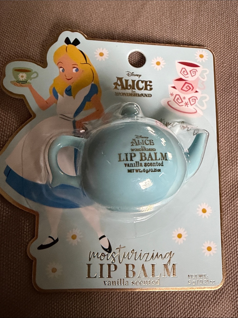 Disney Alice in Wonderland Vanilla Lip Balm - Blue Teapot